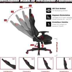 Gamingstuhl Bürostuhl Racing Chair Drehstuhl Rot