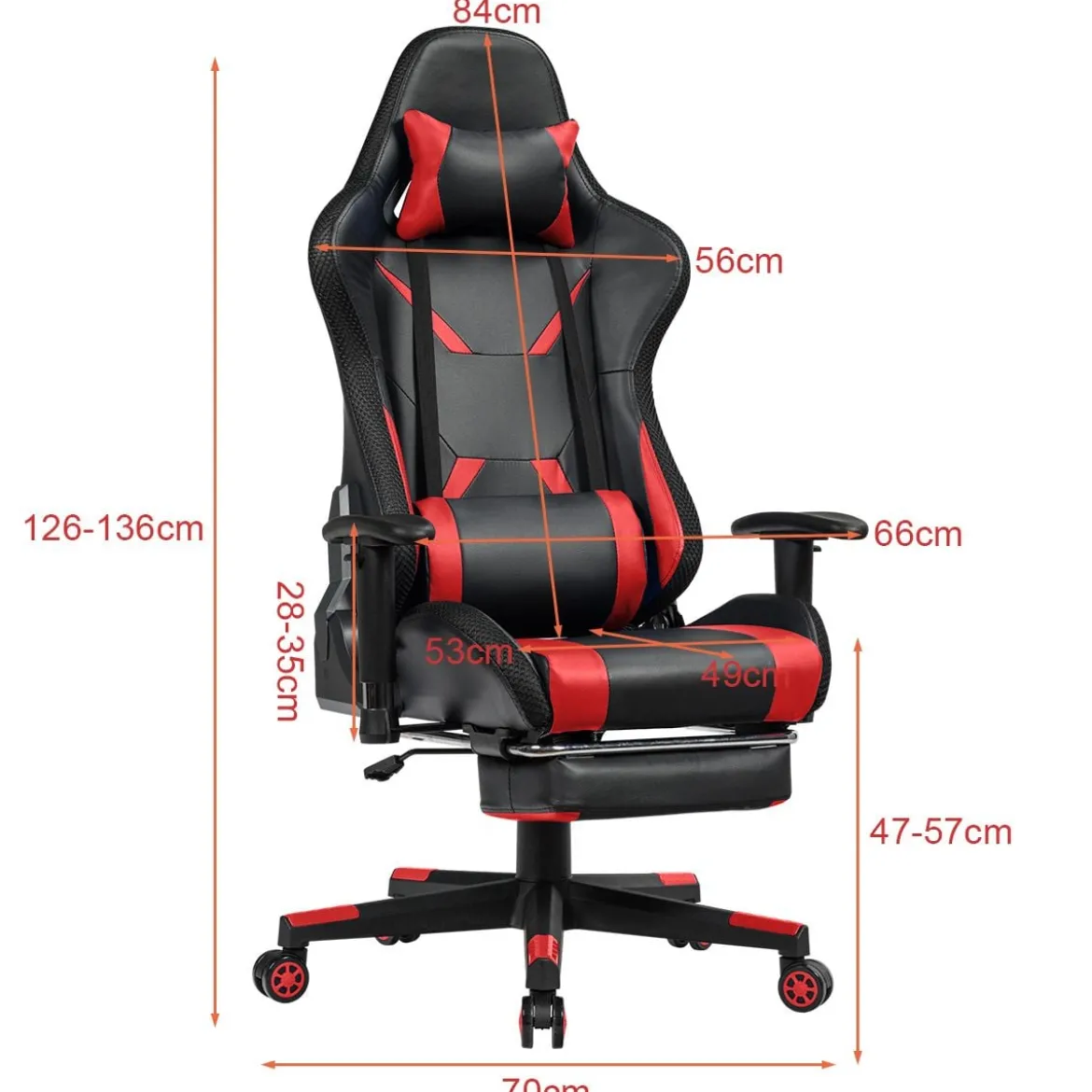 Gamingstuhl Bürostuhl Racing Chair Drehstuhl Rot