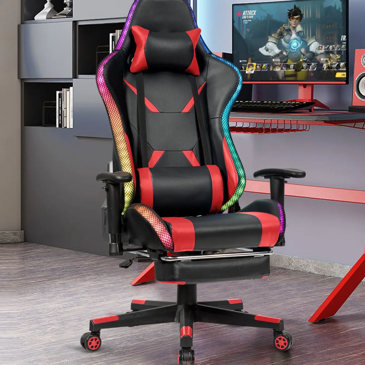 Gamingstuhl Bürostuhl Racing Chair Drehstuhl Rot