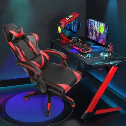 Gaming Stuhl Ergonomisch Racing Schreibtischstuhl Drehstuhl Chefsessel Bürostuhl Rot