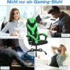 Gamingstuhl mit hoher Rücken einstellbarer Stuhl Drehstuhl 66 x 65 x 120-130 cm Schwarz + Grün