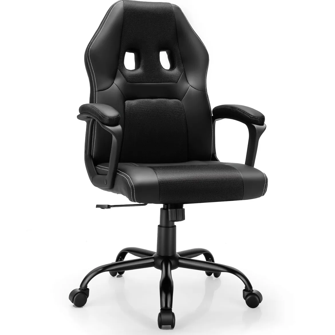 Gaming-Stuhl mit Rückenlehne Ergonomisch höhenverstellbar Schwarz