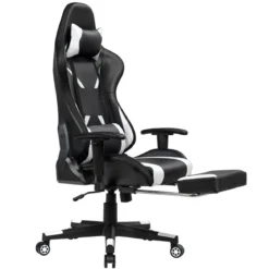 Gamingstuhl Verstellbarer Gaming Stuhl Bürostuhl Racing Chair Drehstuhl 70 x 74 x 126-136 cm Weiß