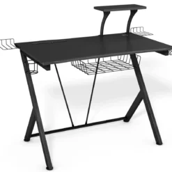 Gaming Tisch Ergonomischer Computertisch Gaming Desk Schwarz 106 x 59,5 x 101,5 cm