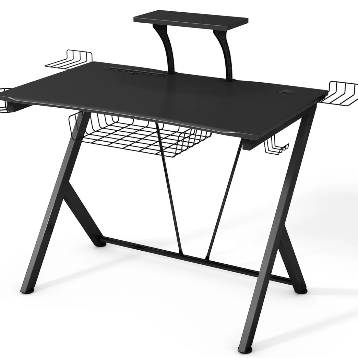 Gaming Tisch Ergonomischer Computertisch Gaming Desk Schwarz 106 x 59,5 x 101,5 cm