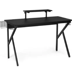 Gaming Tisch Ergonomischer PC Computertisch Schreibtisch Schwarz