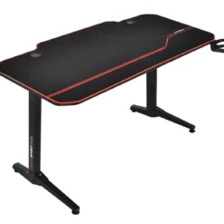 Gaming Tisch 3-fach höhenverstellbarer Computertisch Schreibtisch Schwarz