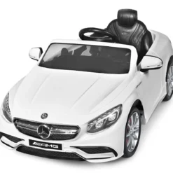 3 Gang Elektroauto 12V Kinderauto mit 2,4G-Fernbedienung mit Musik 120 x 70 x 52 cm Weiß