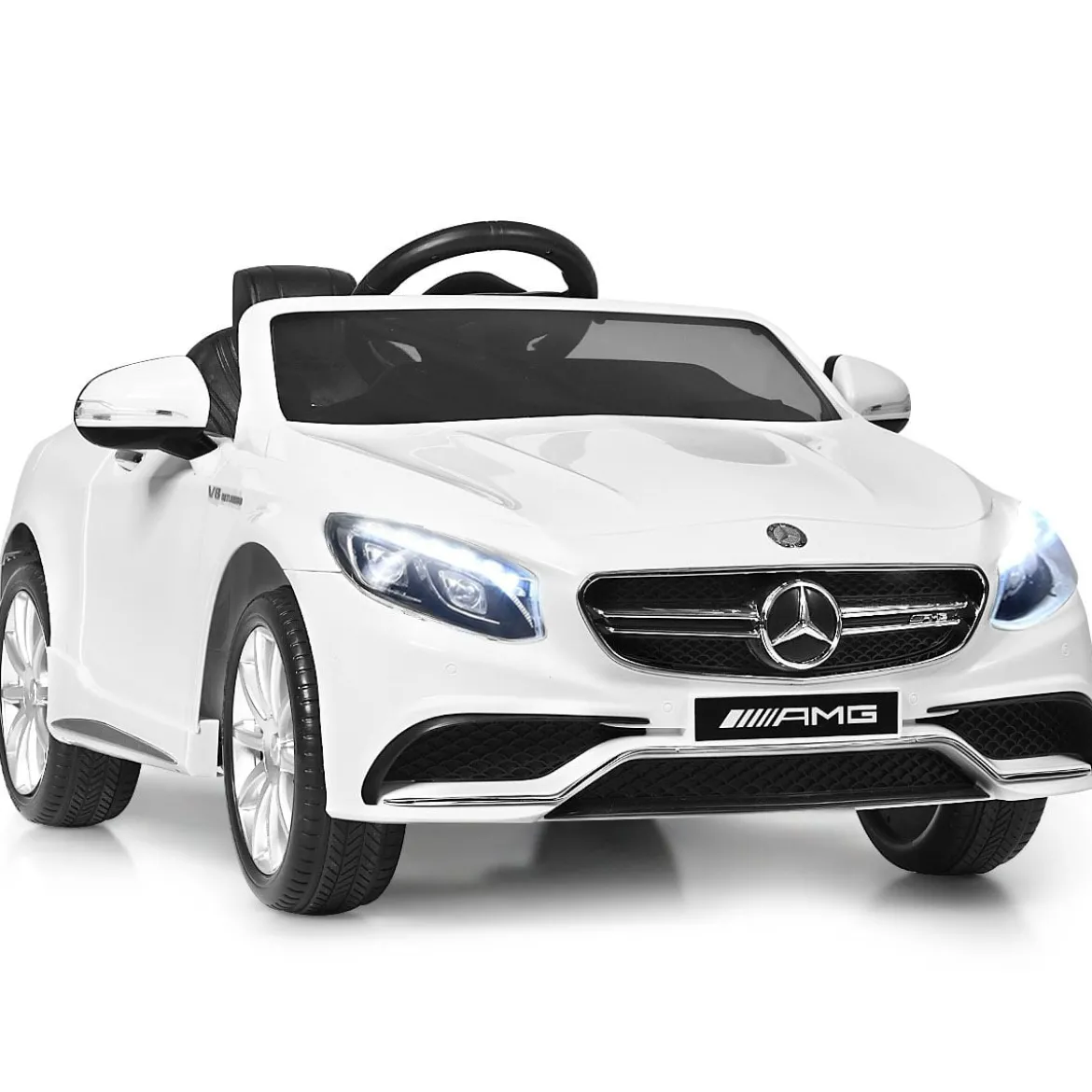 3 Gang Elektroauto 12V Kinderauto mit 2,4G-Fernbedienung mit Musik 120 x 70 x 52 cm Weiß