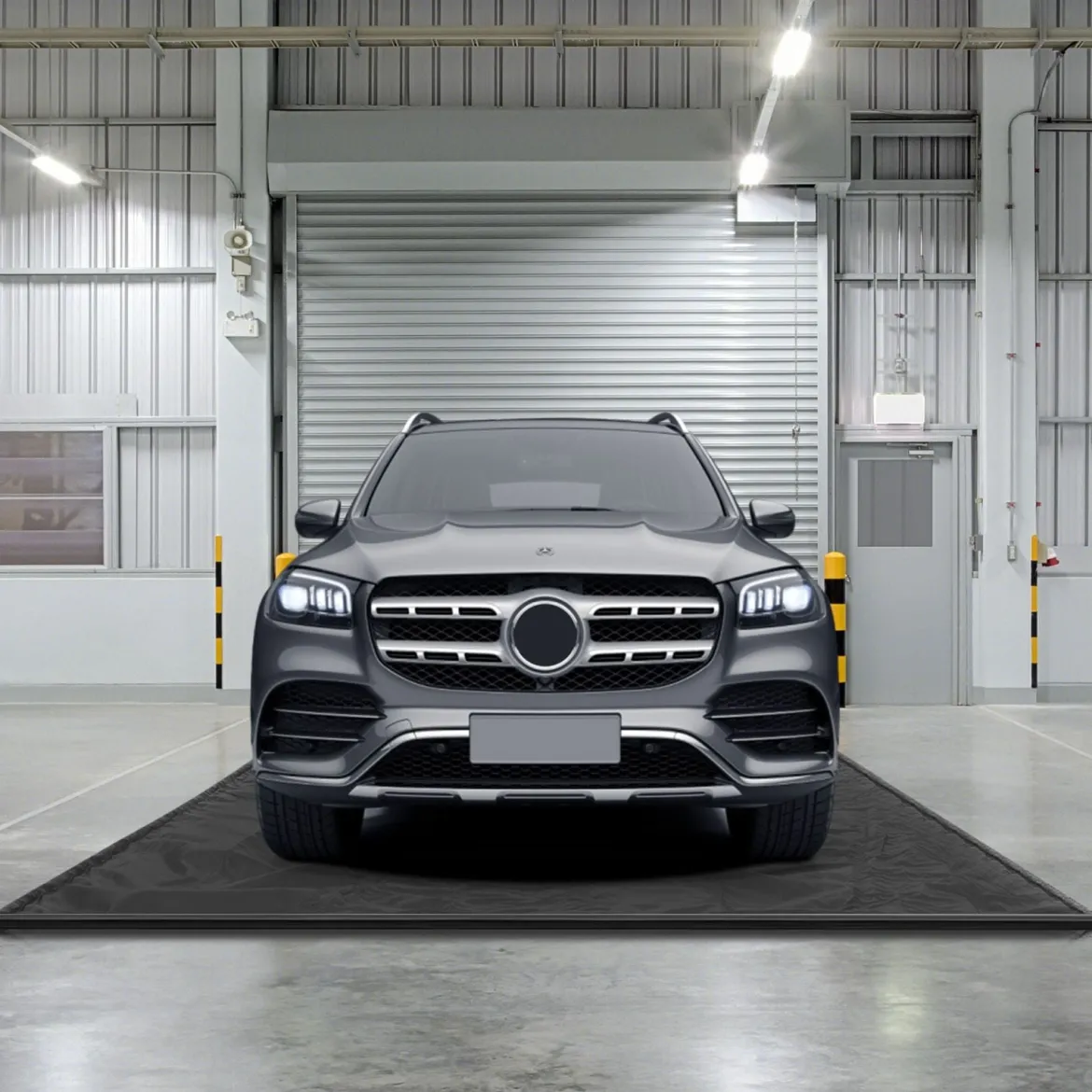 Garagenbodenmatte 2,75 x 6,7 m Rutschfeste Auffangmatte für Wasserbeständigen Schutz vor Schnee Regen Schwarz