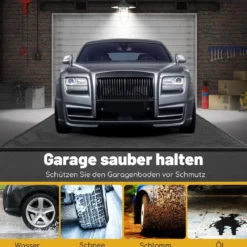 Garagenbodenmatte 2,75 x 6,7 m Rutschfeste Auffangmatte für Wasserbeständigen Schutz vor Schnee Regen Schwarz