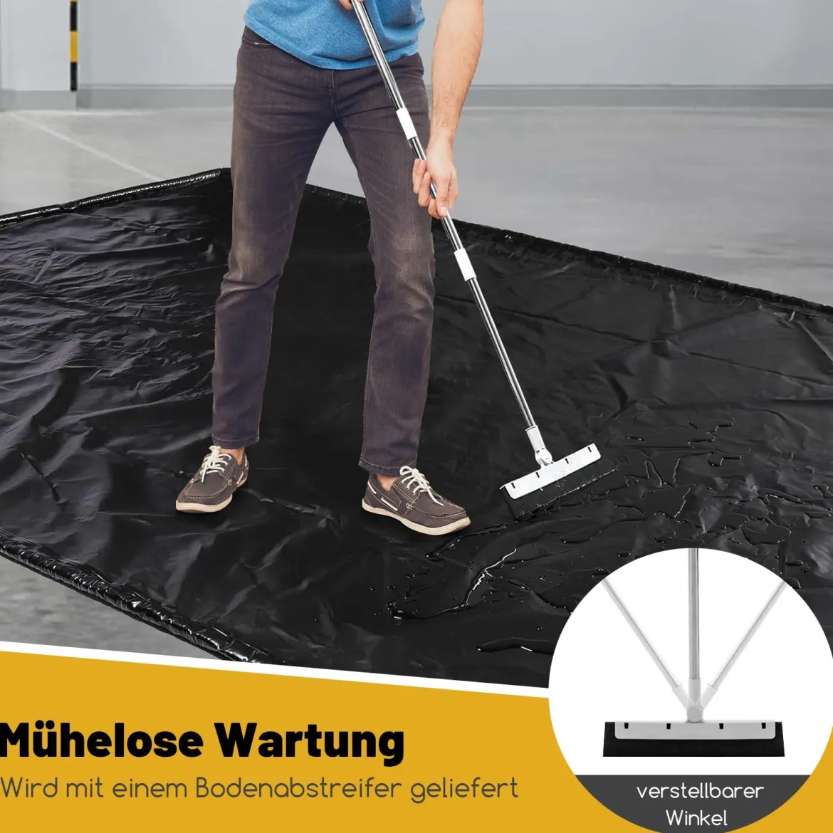 Garagenmatte Auto 550 x 240 cm Ölmatte Garage Ölauffangmatte rutschfest & wasserfest Schwarz