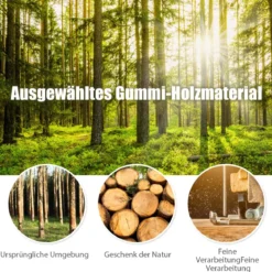 Garderobenständer mit 8 Haken Kleiderständer aus Holz höhenverstellbar 175 cm Grau