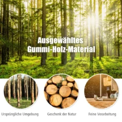 Garderobenständer mit 8 Haken Kleiderständer aus Holz höhenverstellbar 175 cm Schwarz