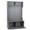 Garderobenständer mit Sitzbank & 5 Doppelhaken Garderobe Flurgarderobe 100 x 40 x 160 cm Grau