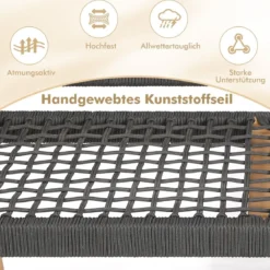 Gartenbank aus Akazienholz mit Rückenlehne und Armlehnen belastbar bis 320kg
