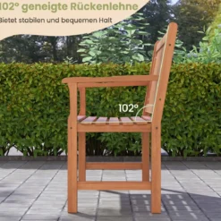 Gartenbank aus Tannenholz 2-Sitzer Sitzbank mit Ergonomischer Rückenlehne bis 300 kg Belastbar 115 x 53,5 x 89 cm