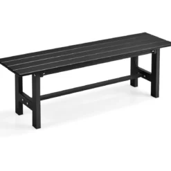 Gartenbank für 2 Personen mit Lattensitz bis 300kg belastbar 120 x 36 x 40,5 cm Schwarz