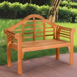 Gartenbank Klappbank aus Holz für den Außenbereich 123 x 54 x 96 cm Natur