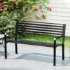 Gartenbank Metall wetterfeste Sitzbank für 2 Personen Eisenbank für Garten Terrasse Balkon 127 x 56 x 82 cm Schwarz
