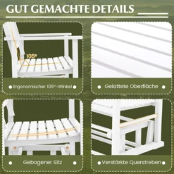Gartenbank mit Sanfter Gleitbewegung Wetterfeste Schaukelbank bis 225 kg Belastbar