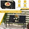 Gartenbank mit Tisch Sitzbank mit atmungsaktivem Stoff 2-Sitzer Bank Sitzgruppe Balkonbank