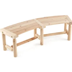 Gartenbank ohne Rückenlehne für 2-3 Sitzer Wetterfeste Holzbank bis 325 kg Belastbar Natur