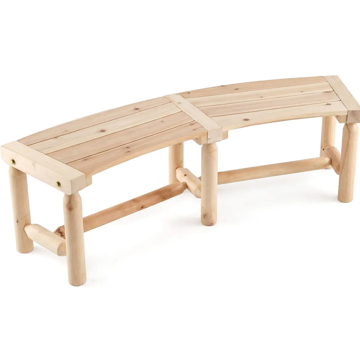 Gartenbank ohne Rückenlehne für 2-3 Sitzer Wetterfeste Holzbank bis 325 kg Belastbar Natur