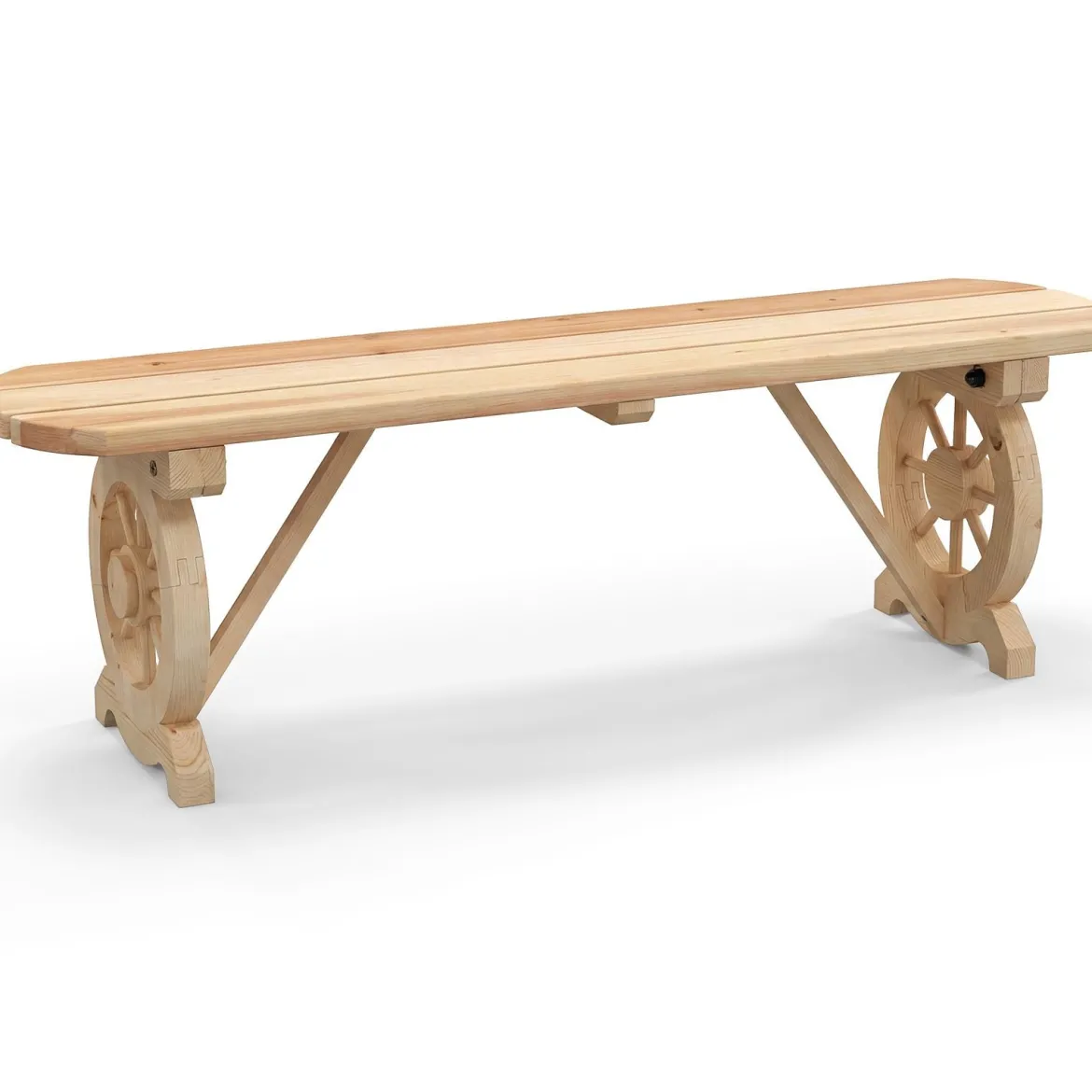 Gartenbank ohne Rückenlehne Wetterfeste Sitzbank Holzbank für 2-3 Sitzer bis 325 kg Belastbar Natur