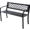 Gartenbank Parkbank Balkon Sitzbank Schwarz 117 x 51 x 76 cm