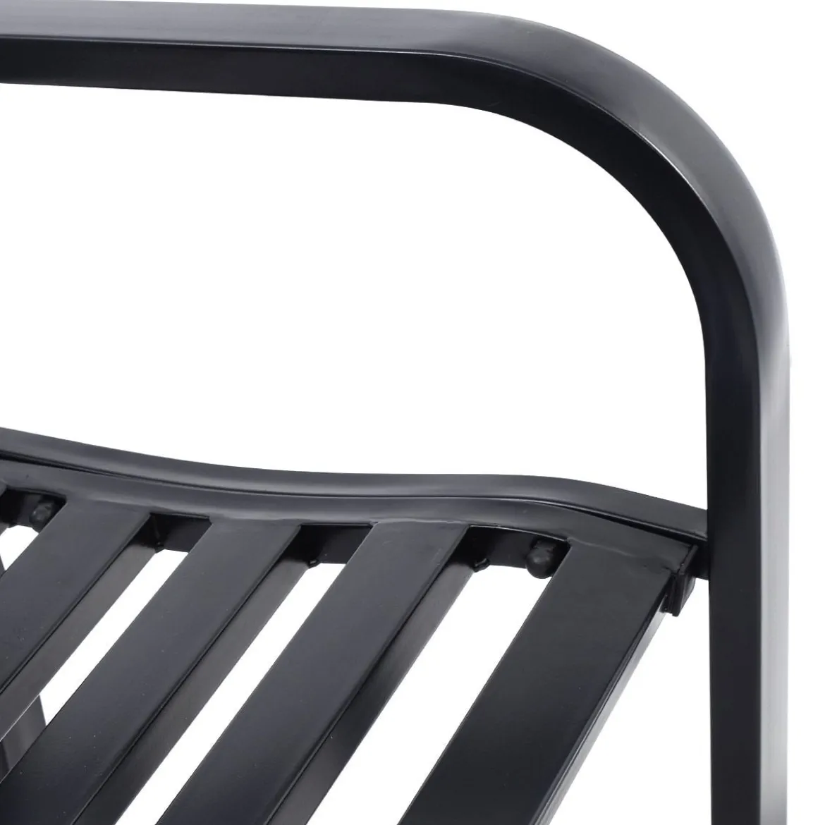 Gartenbank Parkbank Balkon Sitzbank Schwarz 117 x 51 x 76 cm