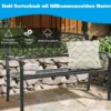 Gartenbank Parkbank mit WELCOME 3 Sitzer Metallbank GusseisenEisenbank Stahlrahmen 127 x 63,5 x 89 cm Schwarz