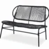 Gartenbank Polyrattan 2-Sitzer Atmungsaktiv Sitzbank mit Ergonomischen Rückenlehne 68 x 118 x 79 cm