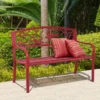 Gartenbank 3-Sitzer Parkbank Eisenbank mit Rückenlehnen Rot 127 x 60 x 88 cm