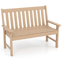 Gartenbank wetterfest Allwetter-Sitzbank aus HDPE Parkbank für 2-3 Sitzer Braun/Schwarz/Grau/Weiß