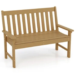 Gartenbank wetterfest Allwetter-Sitzbank aus HDPE Parkbank für 2-3 Sitzer Braun/Schwarz/Grau/Weiß