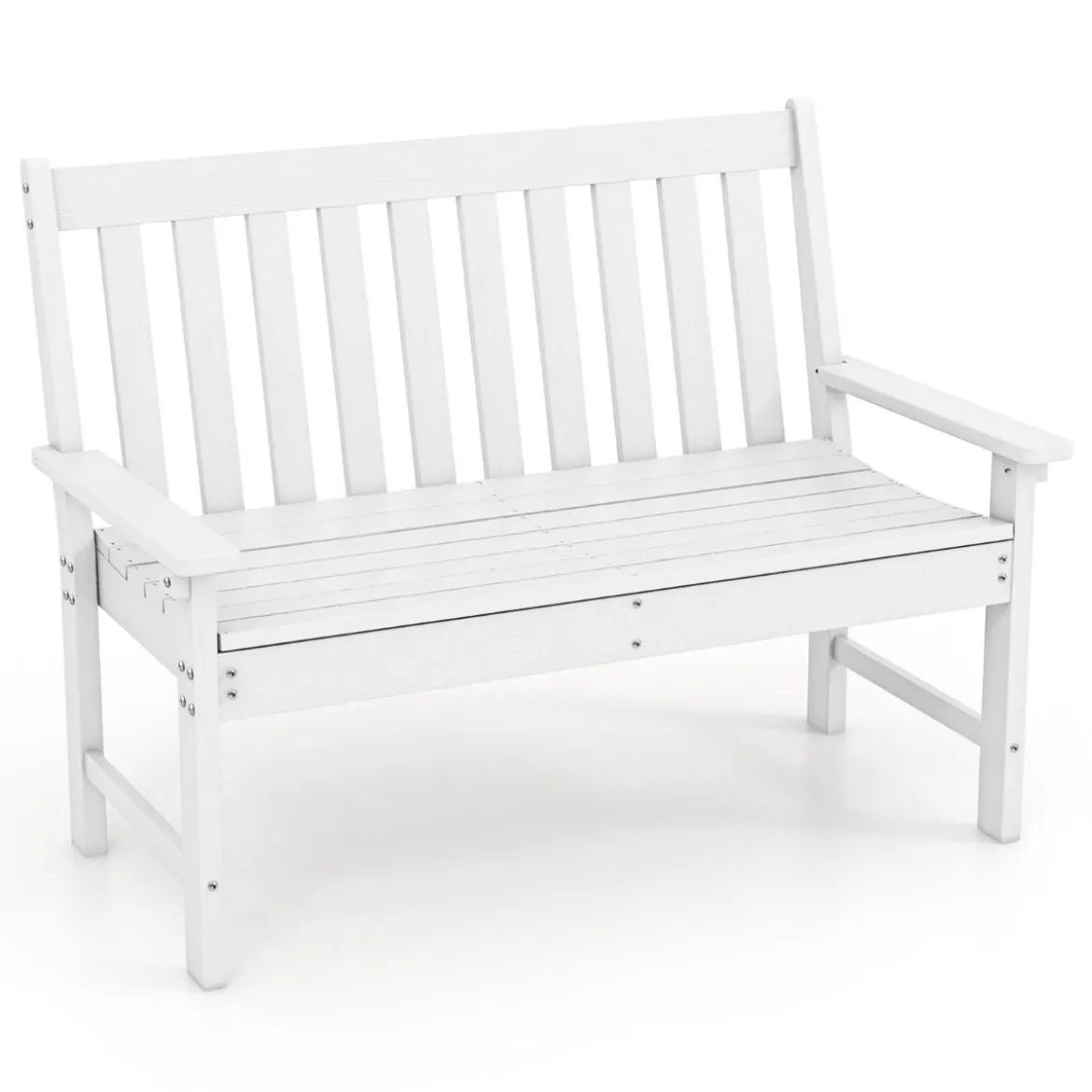 Gartenbank wetterfest Allwetter-Sitzbank aus HDPE Parkbank für 2-3 Sitzer Braun/Schwarz/Grau/Weiß