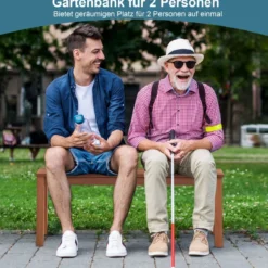 Gartenbank wetterfest 2-Sitzer Sitzbank ohne Rückenlehne Holzbank bis 150 kg 100 x 30,5 x 47 cm