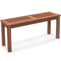 Gartenbank wetterfest 2-Sitzer Sitzbank ohne Rückenlehne Holzbank bis 150 kg 100 x 30,5 x 47 cm