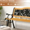 Gartenbank wetterfest 2-Sitzer Sitzbank mit Armlehnen Balkonbank Holzbank 126 x 52 x 76 cm