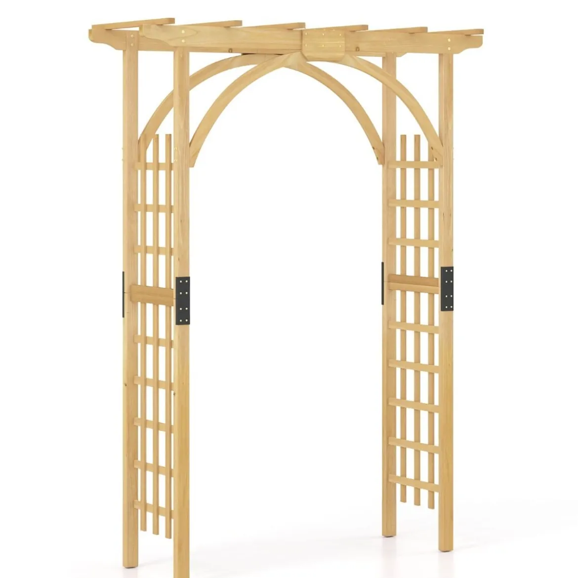 Gartenbogen aus Holz Rosenbogen für Kletterpflanzen Eleganter Hochzeitsbogen Natur