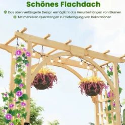 Gartenbogen aus Holz Rosenbogen für Kletterpflanzen Eleganter Hochzeitsbogen Natur