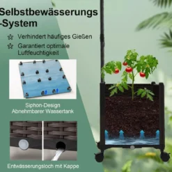 Gartenbogen Spalier mit 2 Pflanzkästen Outdoor Pergola Rankbogen Metall Deko Bogen