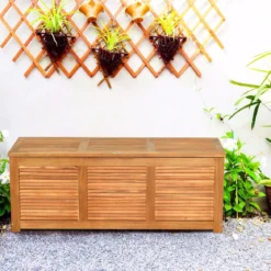 Gartenbox Aufbewahrungsbox für Garten und Hinterhof Akazienholz 120x45x45cm