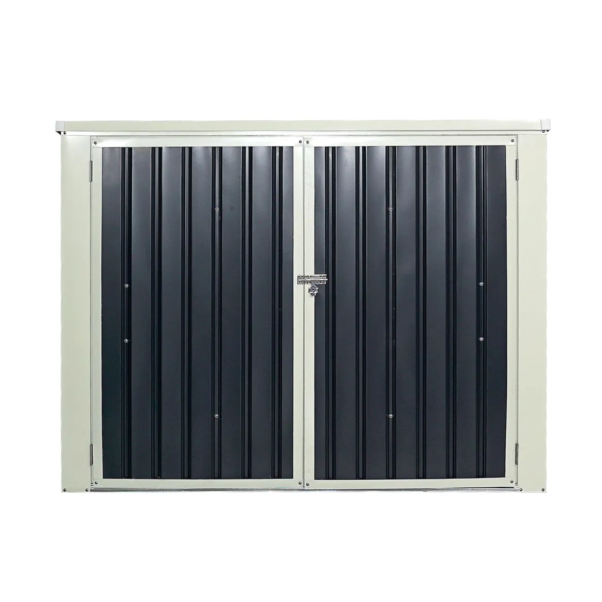 Gartenbox Wasserdicht Mülltonnenbox Garten Gerätebox Metall Dunkelgrau 173 x 97x 134 cm