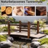 Gartenbrücke aus Tannenholz Bogenbrücke mit Geländer Wetterfest 500kg Tragkraft 125 x 68 x 47 cm