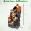 Gartenbrunnen 4-Stufiger Springbrunnen mit LED Beleuchtung und Steinoptik-Finish Terrassenbrunnen