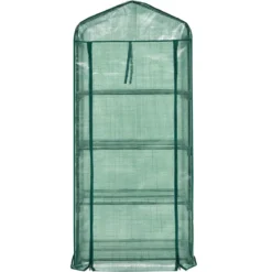 Gartengewächshaus 4-Stöckiges Mini-Gewächshaus 70 x 49 x 159 cm Grün