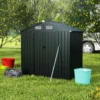 Gartenhaus Metall 182 x 129 x 197 cm | 3,25 m³ Gerätehaus mit Schrägdach Dunkelgrau