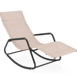 Gartenliege Wetterfest Ergonomischer Schaukelstuhl aus Atmungsaktivem Stoff 143 x 57 x 86 cm